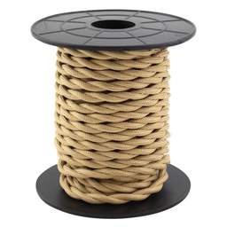 [003902981] Cable textil 10M (2x0.75mm) trenzado Marron Claro