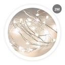 2M LED copper garland 2xAA IP20 Cool white