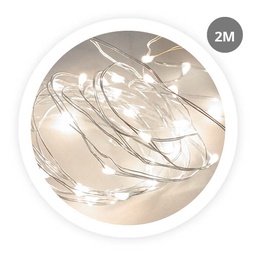 [005204401] 2M LED copper garland 2xAA IP20 Cool white