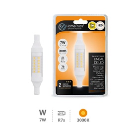 [008000333] Lampara lineal 78mm 7W R7s 3000K - 15u caja exp