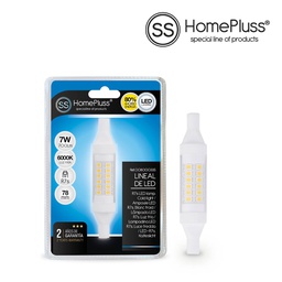 [008000335] Lampara lineal 78mm 7W R7s 6000K - 15u caja exp