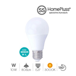 Bombilla LED con sensor movimiento crepuscular E27 5W 4200K