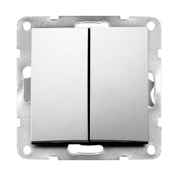 [103500009] Double crossover switch recessed Iota Silver