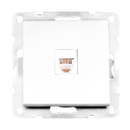 [103500012] Single recessed telephone socket Iota White