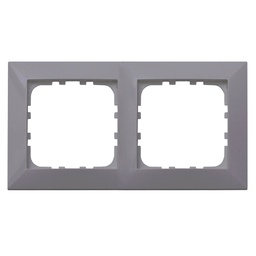 [103500021] 2 gang cover frame Iota Silver