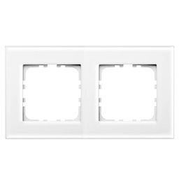 [103500023] 2 gang glass cover frame Iota White