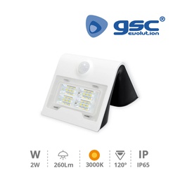 [200205016] Aplique solar con sensor 2W 3000K Blanco