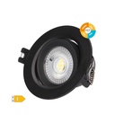 Banok Rounded Recessed Movable Fixture for Dichroich lamps 7W 3000-4000-6500K Black