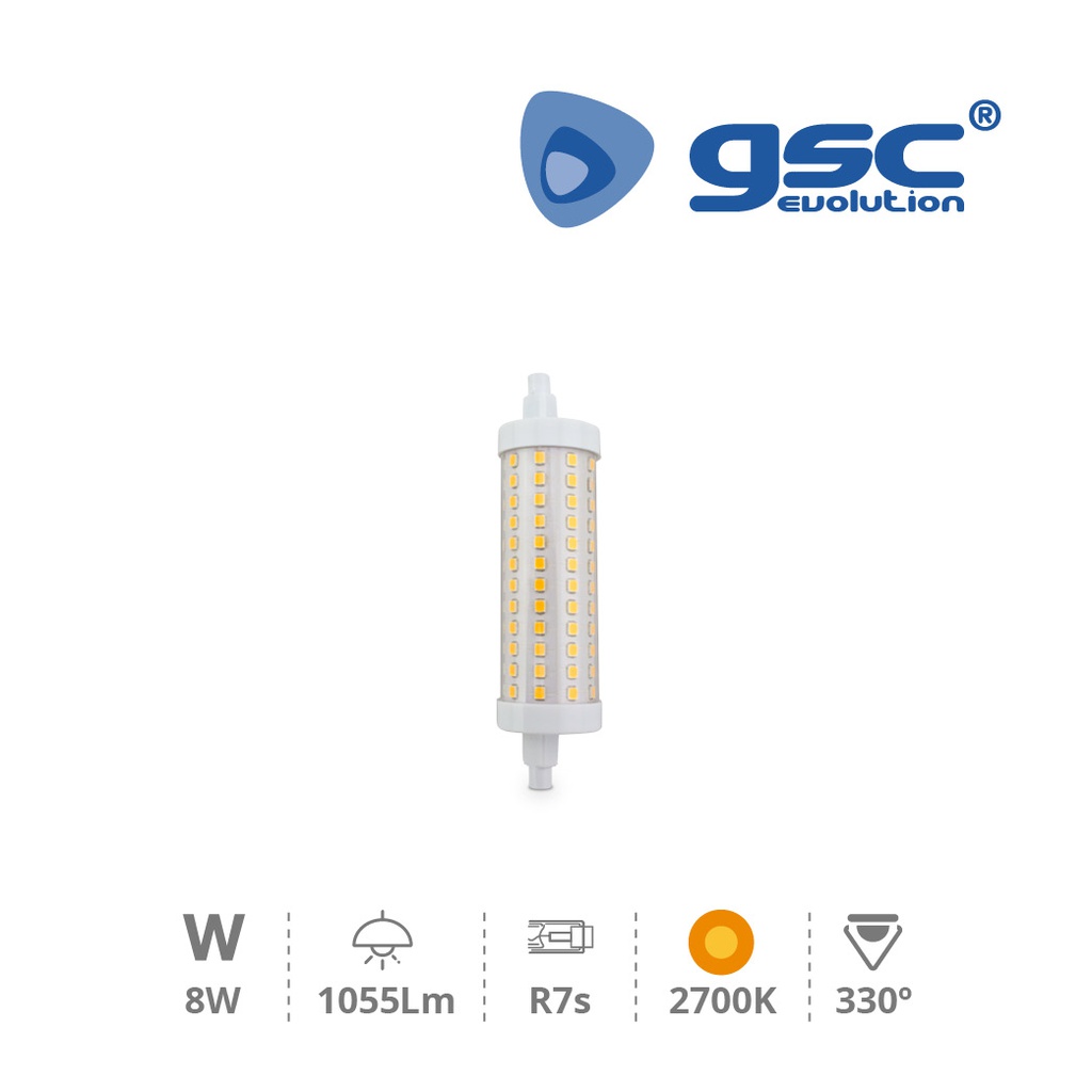 Lampe linéaire 78mm R7s 8W 2700K