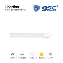 [200815001] T8 Glass LED tube 20W G13 4200K 120cms - Libertina