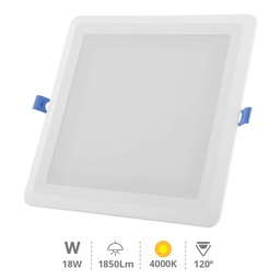 [201000048] Downlight à encastrer LED carré Londa 18 W 4000K Blanc
