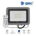 Projecteur aluminium 30 W RGB IP65 Gris