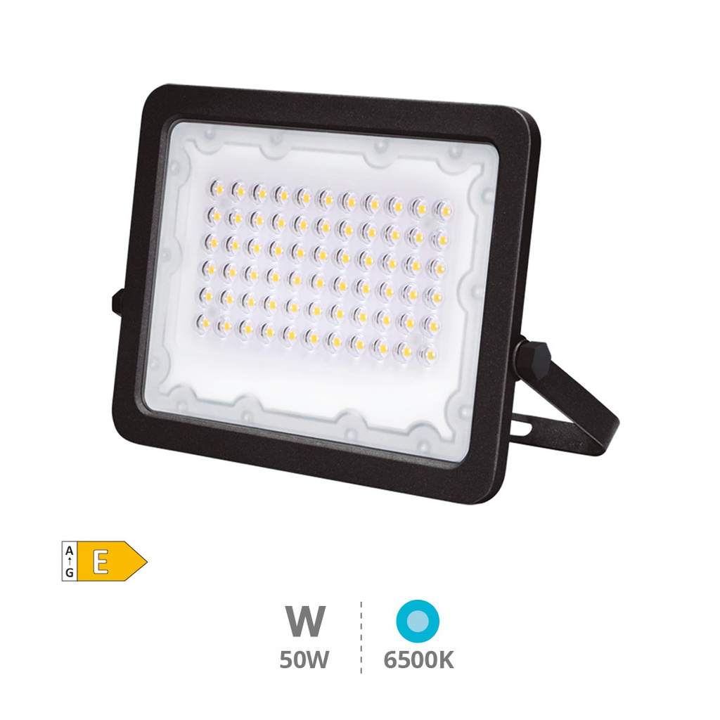 Proyector aluminio LED 50W 6500K IP65 Negro