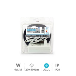 [204020005] Kit 5 M Bande de LED 6 W/M IP20 Bleu préparé