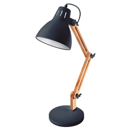 [204200030] Lampe de bureau à bras articulé Hamu E27 Noire