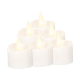 [204800003] Set of 6 decorative LED candles 36mm