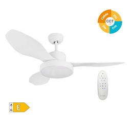 [300005030] Biula 48' DC ceiling fan with remote control CCT 3 blades dimmeable White