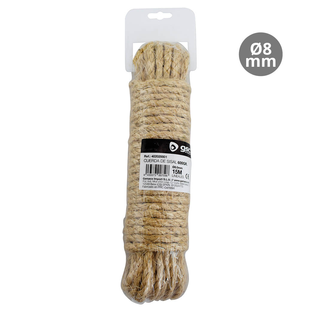 Corde en sisal 8mm 15 M