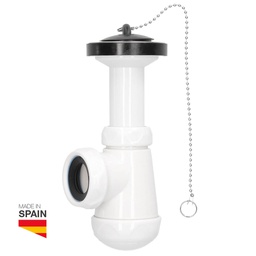 [404035002] Sifón botella corto extensible salida Ø40mm reductora Ø32mm válvula lavabo - bidet