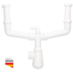 [404035007] Double siphon for sink without valves