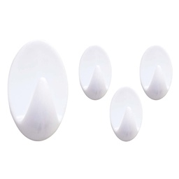 [500010001] Pack of 4 adhesive hangers White