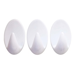 [500010000] Pack of 3 adhesive hangers White