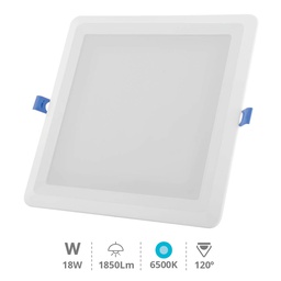 [201000049] Downlight à encastrer LED carré Londa 18 W 6500K Blanc