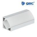 Perfil aluminio traslúcido para esquinas 2M para tiras LED hasta 12mm
