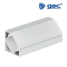 [204025006] Perfil aluminio traslúcido para esquinas 2M para tiras LED hasta 12mm