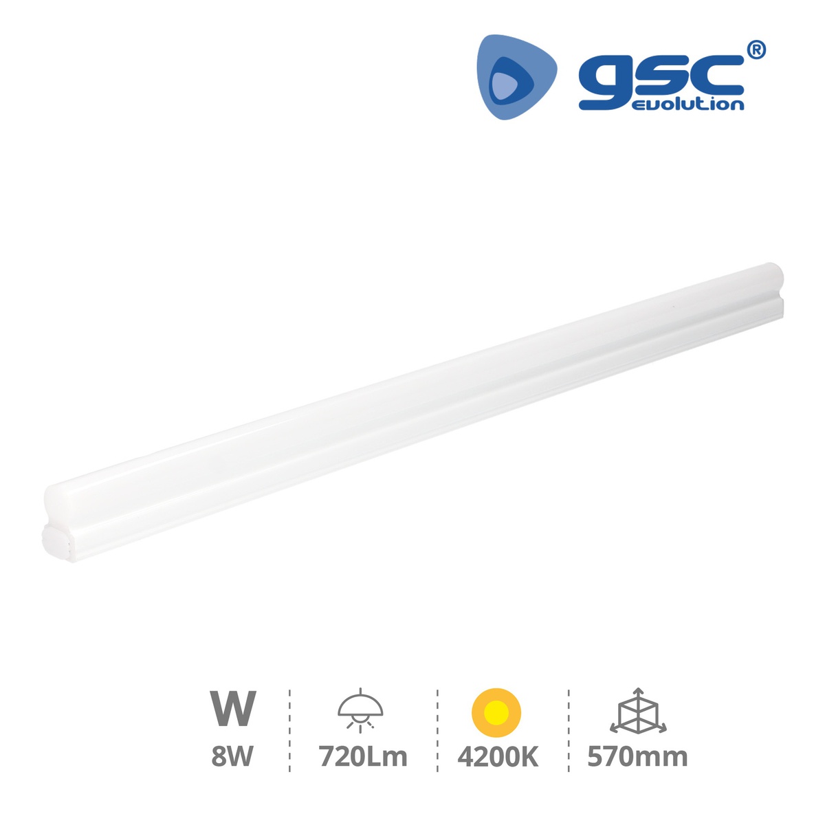 Regleta electronica T5 570mm 8W 4200K