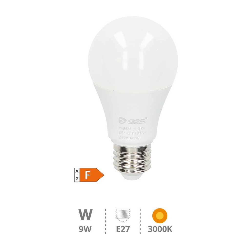 Bombilla LED estándar 9W E27 3000K 12V