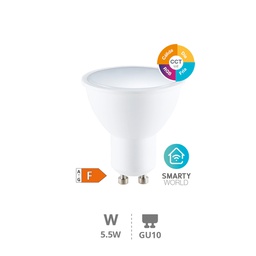 [200651005] Ampoule LED dichroïque intelligente à connexion Wi-Fi 5,5 W GU10 RGB + BTA réglable