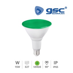 [200620008] Lámpara PAR38 15W E27 Verde IP65