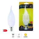 Bombilla LED vela soplo viento 6W E14 4200K - 12u caja exp
