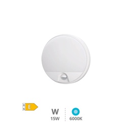 [200205060] Aplique pared redondo LED Doko con sensor movimiento 15W 6000K Blanco