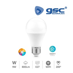 [200651000] Ampoule LED standard intelligente a connexion Wi-Fi et Bluetooth 9 W E27 RGB + 3000-6500K Réglable