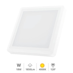 [201005027] Downlight de superfície LED quadrado Vasan 18 W 4000 K Branco