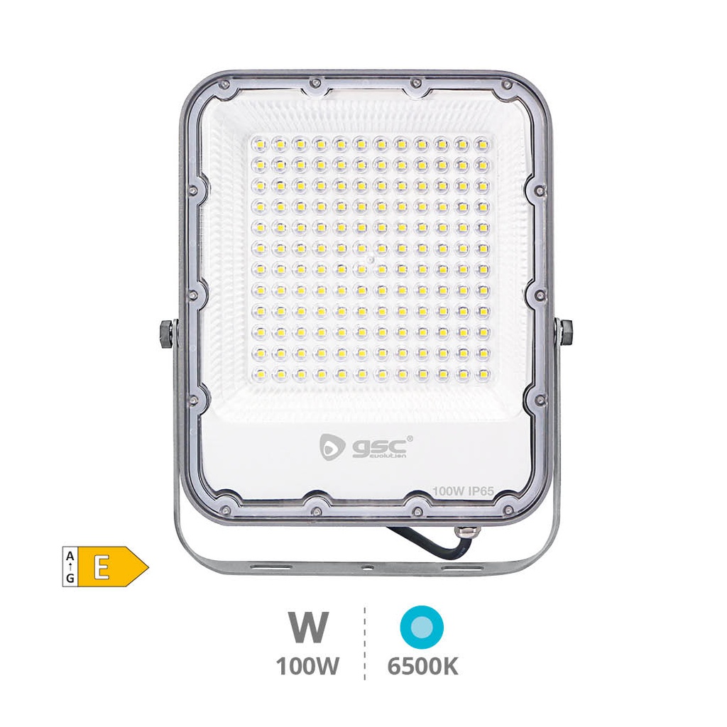 Aluminum LED floodlight 100W 6500K IP65 Grey