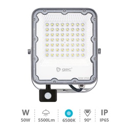 [202610008] Aluminum LED floodlight with sensor 50W 6500K IP65 Grey