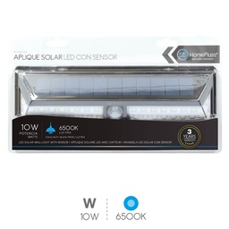 [200210005] Aplique solar LED con sensor 10W 6500K Negro- 5u caja exp