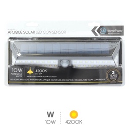 [200210006] Aplique solar LED con sensor 10W 4200K Negro - 5u caja exp