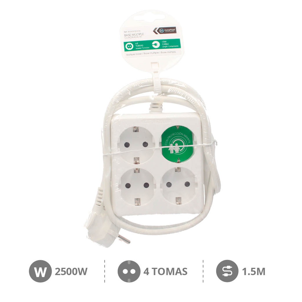 4 way socket (3x1.0mm) 1,5M wire | Garsaco