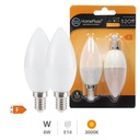 2 x pack C37 LED bulb 6W E14 3000K 10pcs/box