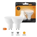 2 x pack LED lamp 6W GU10 3000K 10pcs box