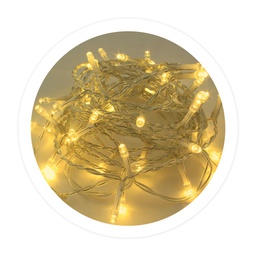 [204600019] Guirlande LED transparente 10 M 8 fonctions lumière chaude