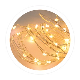 [204805002] Grinalda com fio LED 1,9 m 2 x AA Luz quente