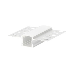 [204025011] Perfil aluminio traslúcido empotrar pladur 2M para tiras LED hasta 12,5mm