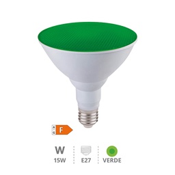 [200620027] Lámpara LED PAR38 15W E27 Verde IP65