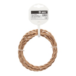 [101025020] 2.5m textile cable (2x0.75mm) Braided brown brown