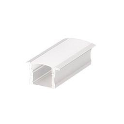 [204025017] Perfil aluminio traslúcido empotrar 2M para tiras LED hasta 12mm